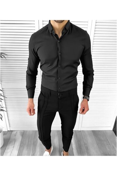 OEM Elegant and Stylish Slim Fit Black Men's Shirt