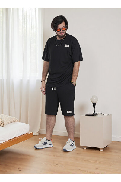 Finelook Men's Textured Style Over Size T-Shirt and Shorts Set