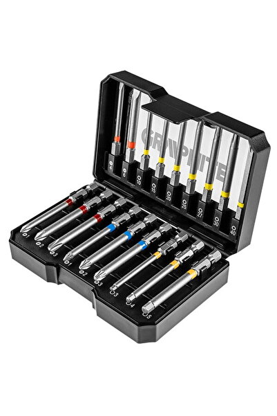 graphite Set de biți, 56H606, lungime 75 mm, oțel S2, 18 piese