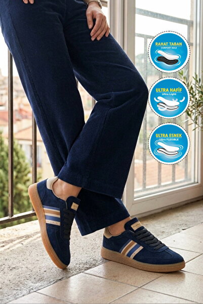 grijak Pantofi sport unisex flexibili cu șireturi, albastru marin 015 G