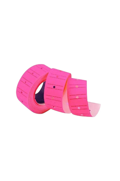 Tanex (12 * 21 mm) Striped Flo Pink Price Tag (800 Tags in a Roll)
