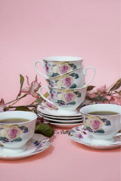 Miss Betty ROSE DELUXE 6 KİŞİLİK ÇAY FİNCANI
