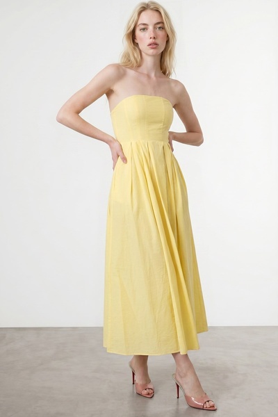 Quzu Women's Dress 31967 Yellow