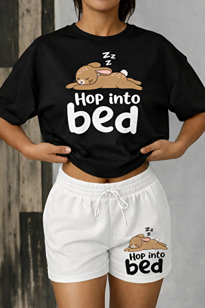 EFFRENATU Oversize Black Shorts and T-Shirt Set - Cotton Relaxed Fit