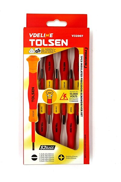 TOLSEN - 7Pcs Insulated Precision Screwdriver Set (Premium Line),V32007