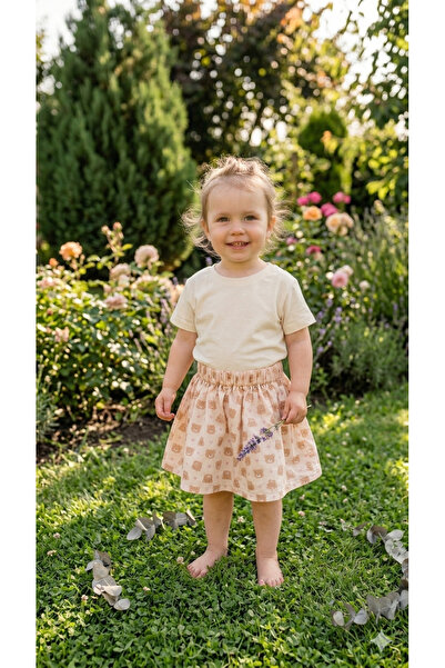 miccolatte for you tiny heart Baby and Girls' Patterned Poplin Skirt with Ela...