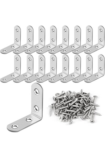 BPA Silk Route - 32-Piece L Bracket Set: Stainless Steel Corner Braces with 1...