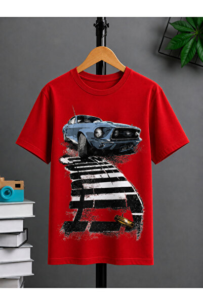 VODEXA Tricou oversize unisex JJZ CAR Imprimat 100% bumbac Tricou confortabil