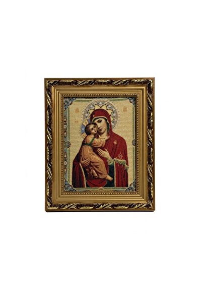 VERSET Orthodox Textile Icon (Tapestry) Mother of God with Child, Gold Baroqu...