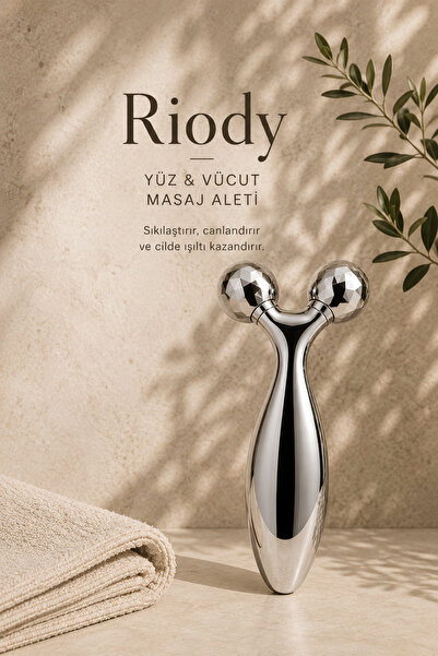 RiODY 3D Yüz ve Vücut Masaj Aleti Çift Başlıklı Cilt Sıkılaştırıcı Roller Sil...
