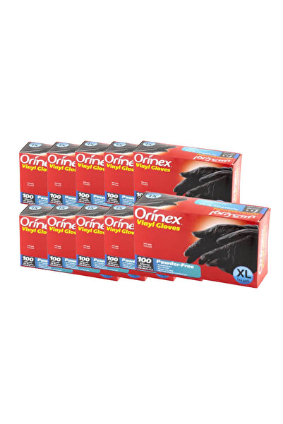 Orinex 10 Packs |   Orinex |   Powder Free Vinyl Gloves XL Black - (100 Gloves)
