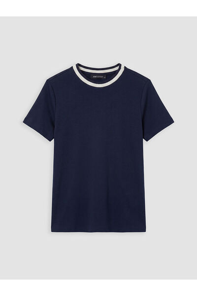 LC Waikiki Nevavm Farkıyla Oval Collar Soft Touch Women's T-Shirt