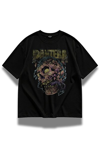 Fuddy Moda Μπλουζάκι Unisex Vintage Design με στάμπα Pantera, Oversize T-shir...