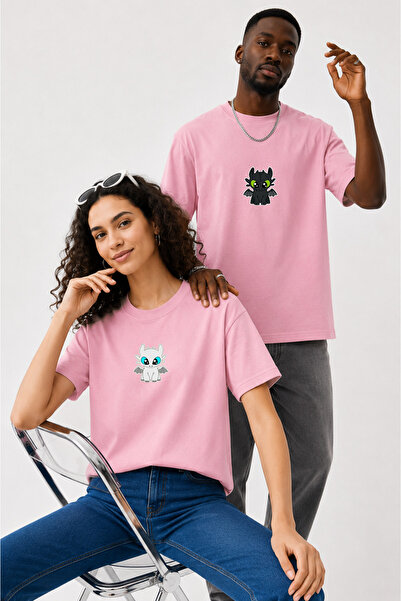 LORVEX Tricou oversize pentru bărbați și femei, 100% bumbac, imprimat, croial...