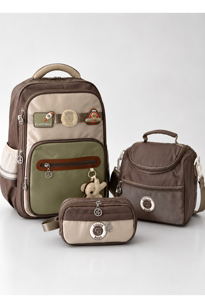 tiny wood Korean Style Girls' 3-Piece School Bag Set Elementary School Bag