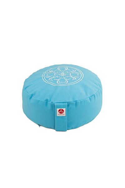 ASTEYA Perna de Meditatie Zafu Premium, Culoare Sky Blue, 100% din bumbac, Um...