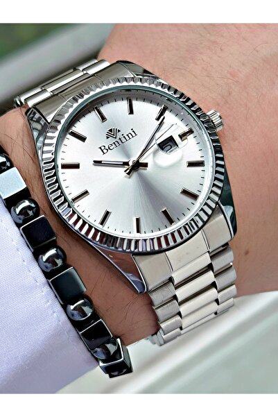 Bentini Men's Wrist Watch with Calendar – Steel Band, 3 Atm Water Resistant, ...