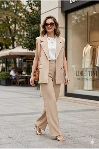 Moda Liva Butik Blazer yelek bej