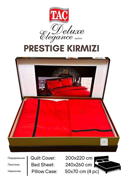 Taç prestige kırmızı çift kişilik nevresim takımı