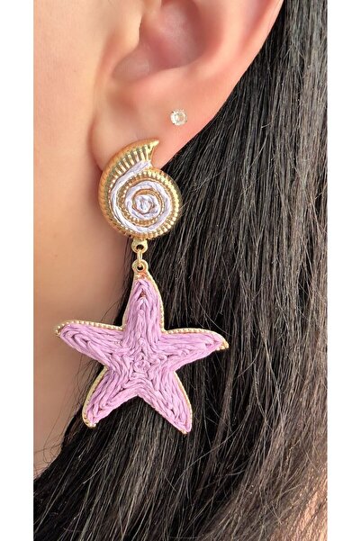 Store Diva Charm Seashell Straw Women's Earrings