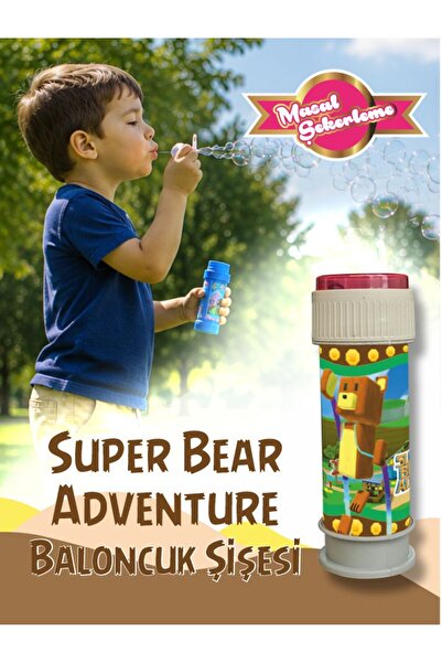 Masal Şekerleme Super Bear Adventure Temalı Köpük Baloncuk Oyuncağı Bubble Gu...