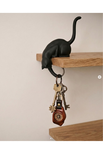 Srctech Tutunan Kedi Tasarımlı Masa ve Raf Kenarı 3D Baskı Askılık