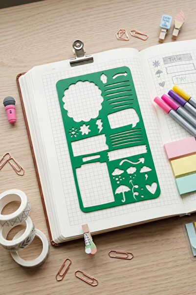 Karmelom Studio Riglă cu șablon pentru Bullet Journal cu prognoza meteo
