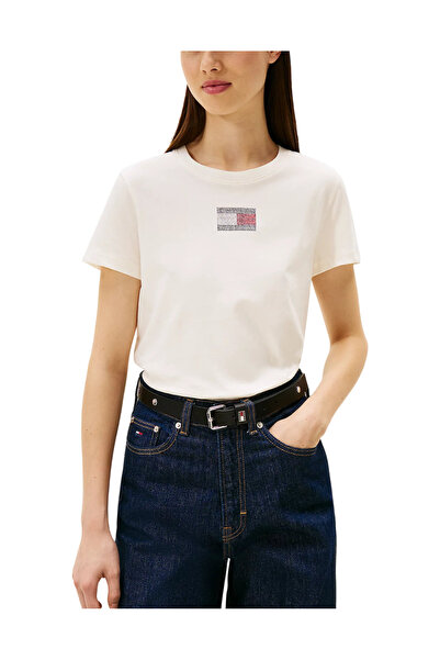 Tommy Hilfiger Γυναικείο T-shirt Off White Tommy Jeans DW0DW21965-YBH