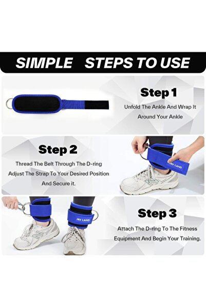 SKY LAND Ankle Strap (single pc) Padded Gym Cuffs for Cable Machine