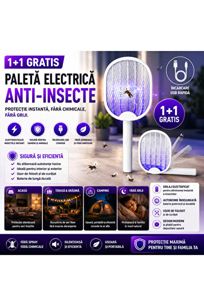 OEM 1+1 FREE Electric anti-insect paddle, USB charging (RO-V11)