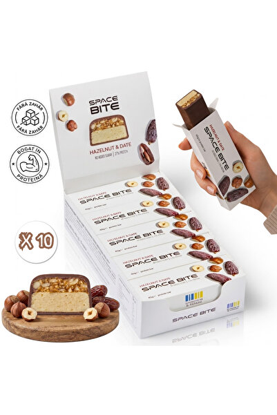 SpaceBite Batoane proteice fara zahar adaugat, 45 g, set 10 batoane bogate in...