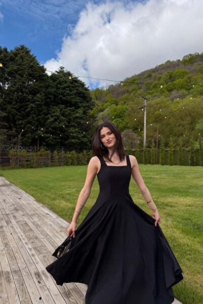 mylove Square Neck Sleeveless Dress Black