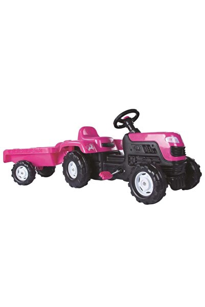 Dolu Pedal tractor and trailer, Dolu, Unicorn, Pink