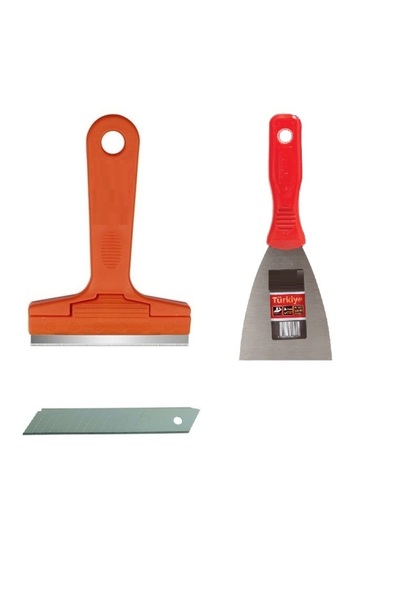 Depolife Cam Fayans Yüzey Kazıma Sıyırma Seti Falçatalı Spatula Hassas Temizl...