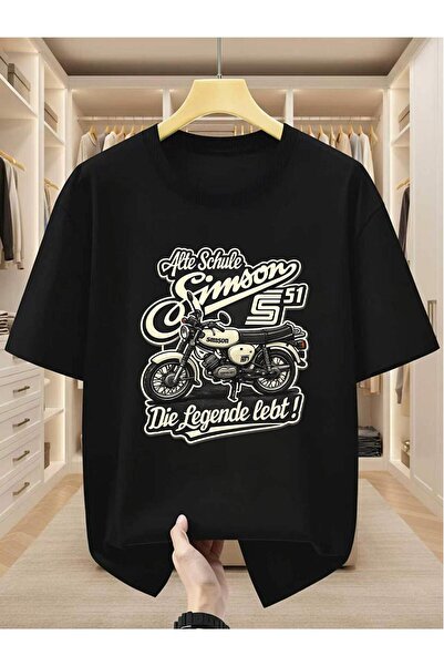 yiou trendy clothing تي شيرت رجالي بتصميم دراجة نارية سيمسون S51 بأسلوب ريترو...