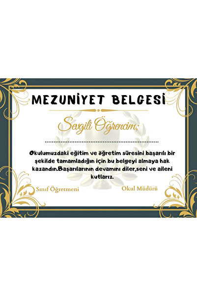 Rana İkra Art Mezuniyet Belgesi (35 Adet)(17x24 CM)