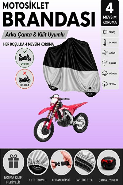 Cemku Double Black Top - Gray Bottom, Rear Bag Compatible Honda Crf 450 X Mot...