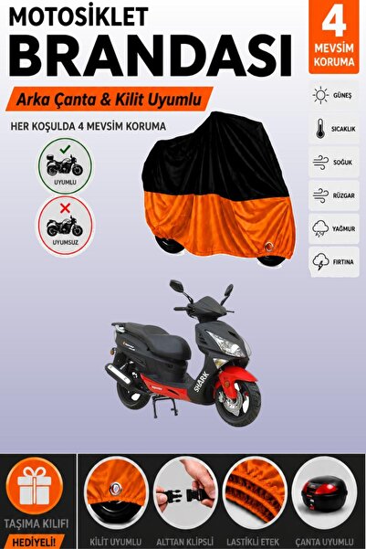 Cemku Double Black Top - Orange Bottom, Rear Bag Compatible Asian Shark 150 M...