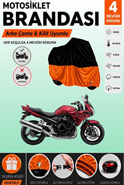 Cemku Double Black Top - Orange Bottom, Rear Bag Compatible Suzuki Gsf 600 Ba...