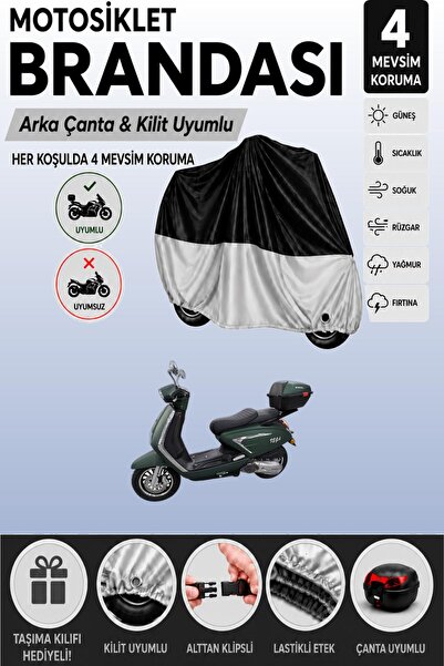 Cemku Double Black Top - Gray Bottom, Rear Bag Compatible King Motor Vega 125...