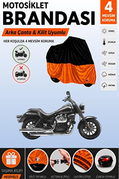 Cemku Double Black Top - Orange Bottom, Rear Bag Compatible Rks Cruiser 250 M...