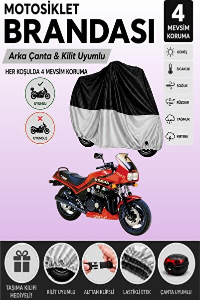 Cemku Double Black Top - Gray Bottom, Rear Bag Compatible Honda Cbx 750 Motor...