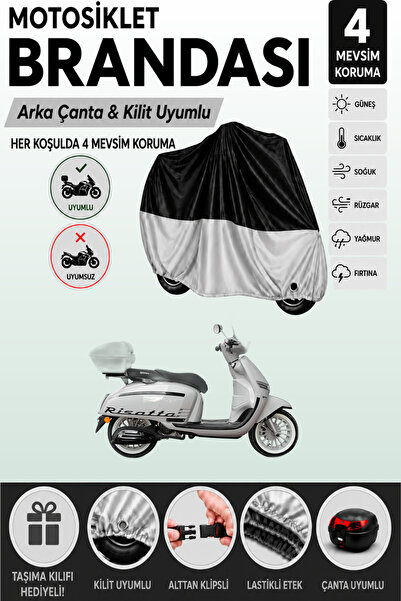 Cemku Double Black Top - Gray Bottom, Rear Bag Compatible Yuki Risotto 50 Mot...