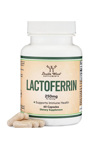 DOUBLE WOOD Lactoferrin 250mg per Serving (60 Capsules) Patented Bioferrin La...