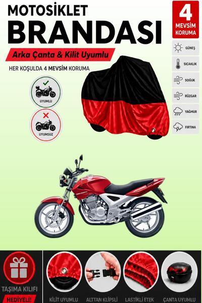 Cemku Double غطاء علوي أسود - سفلي أحمر، غطاء خلفي متوافق مع دراجة هوندا CBX ...