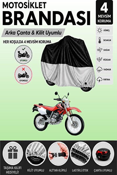 Cemku Double Black Top - Gray Bottom, Rear Bag Compatible Honda Xr 250 R Moto...