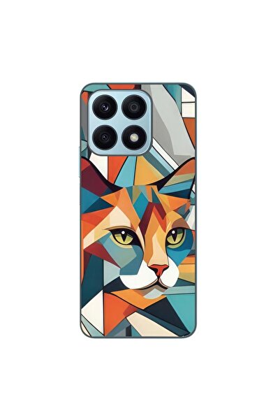 OEM Husa compatibila cu Honor X8a Silicon Gel Tpu Model Cubic Cat Art