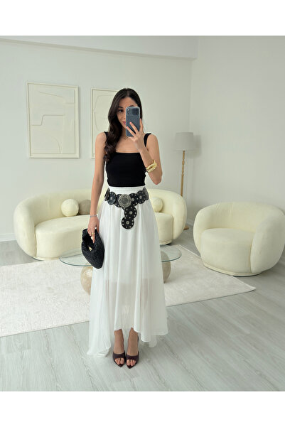 LUUNA STORE White Asymmetric Skirt