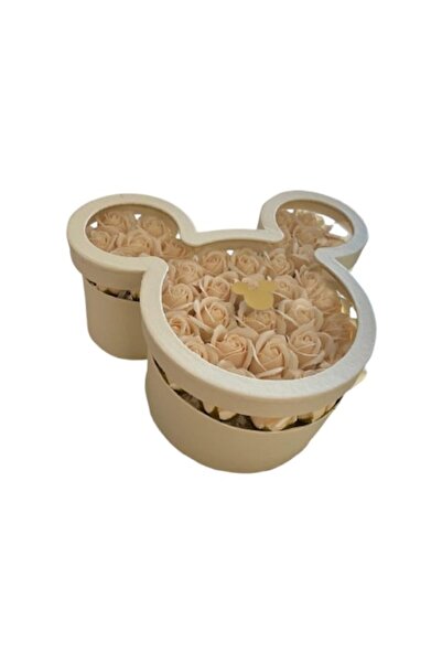 OEM Aranjament de trandafiri din săpun, cutie Mickey Mouse, parfumat, H 13cm ...