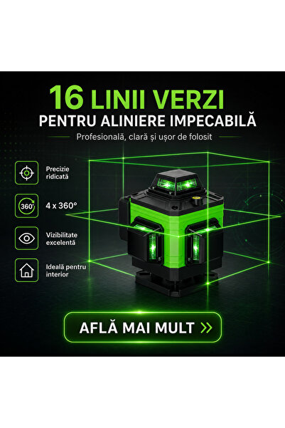 OEM 16 LINES LASER LEVEL - 4D, 2 BATTERIES AND 10 ACCESSORIES (RO-V02)